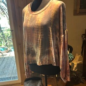 Earthy Tie-Dye Long Sleeve Top